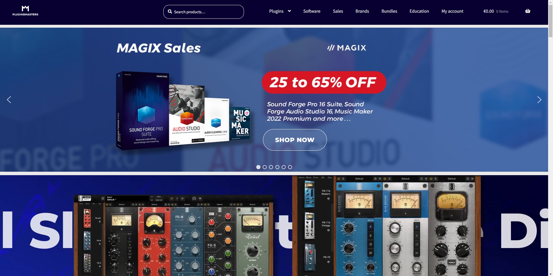 Homepage of pluginsmasters website
