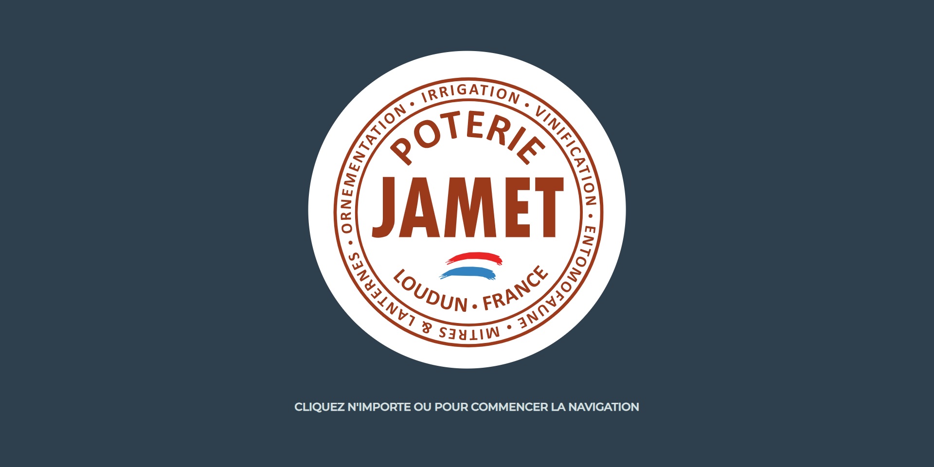 Homepage of poterie jamet website